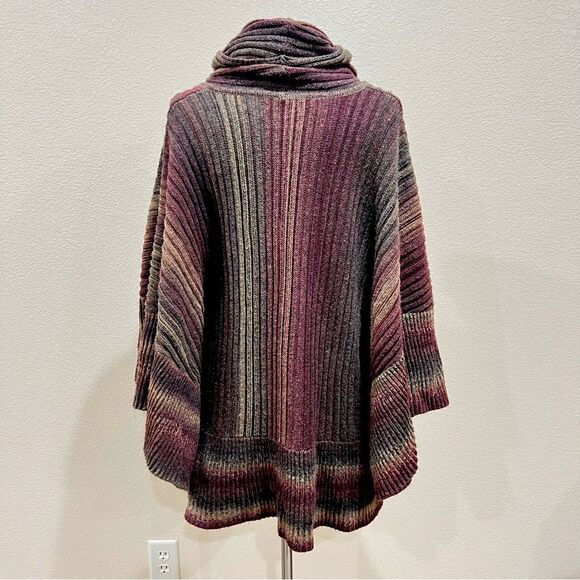 Dor Dor Couture Anthropologie Cowl Neck Poncho Sweater Size Large - Picture 7 of 16